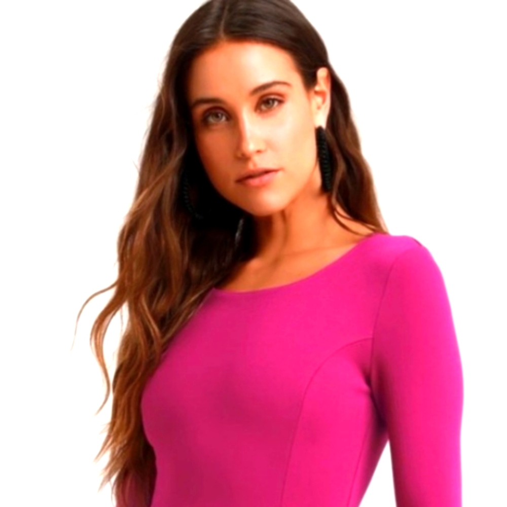 Lulus Forever Chic Magenta Skater Dress Size L